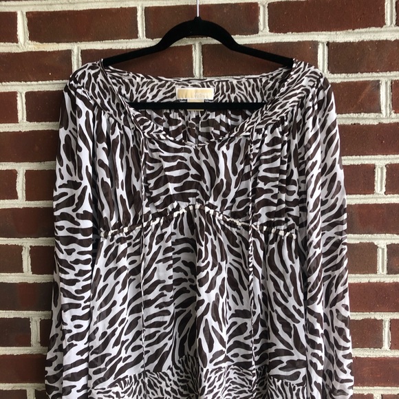 Michael Kors Sheer Animal Print Blouse - Picture 2 of 8